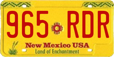 NM license plate 965RDR