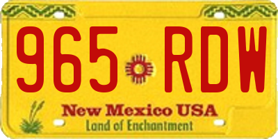 NM license plate 965RDW