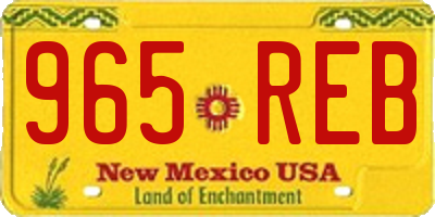 NM license plate 965REB