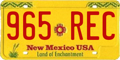 NM license plate 965REC