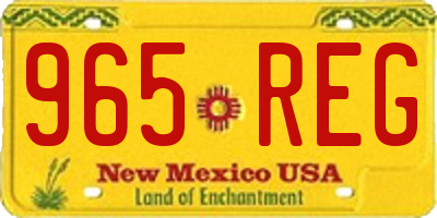 NM license plate 965REG