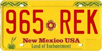 NM license plate 965REK