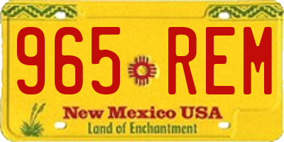 NM license plate 965REM
