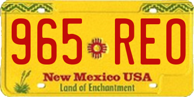 NM license plate 965REO