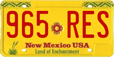 NM license plate 965RES