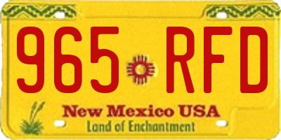 NM license plate 965RFD