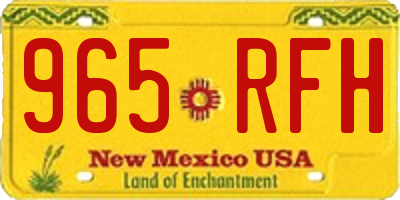 NM license plate 965RFH