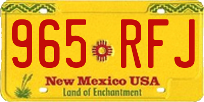 NM license plate 965RFJ