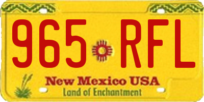 NM license plate 965RFL