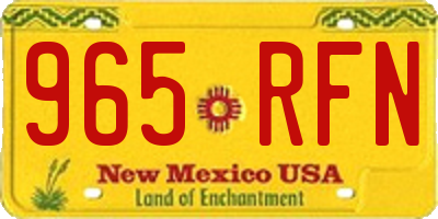 NM license plate 965RFN
