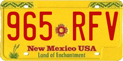 NM license plate 965RFV
