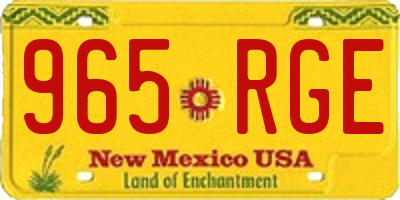 NM license plate 965RGE