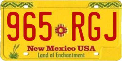 NM license plate 965RGJ