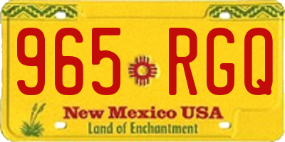 NM license plate 965RGQ