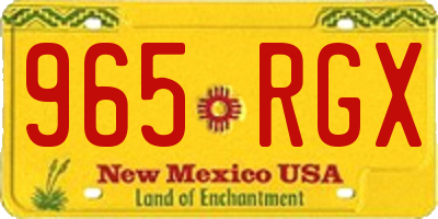 NM license plate 965RGX