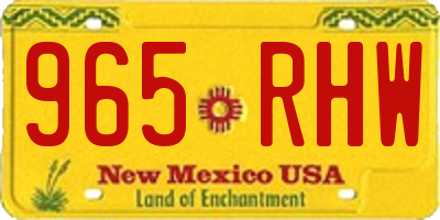 NM license plate 965RHW