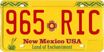 NM license plate 965RIC