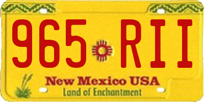 NM license plate 965RII