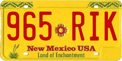 NM license plate 965RIK