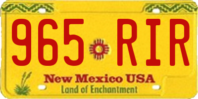 NM license plate 965RIR
