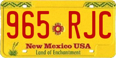 NM license plate 965RJC