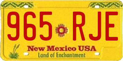 NM license plate 965RJE