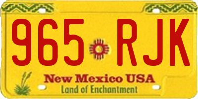 NM license plate 965RJK