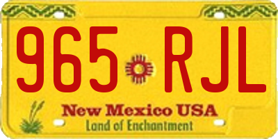 NM license plate 965RJL
