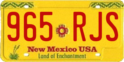 NM license plate 965RJS