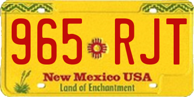 NM license plate 965RJT