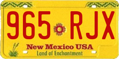 NM license plate 965RJX