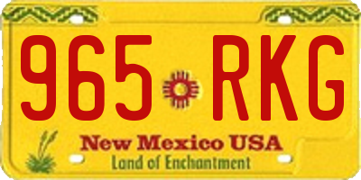 NM license plate 965RKG