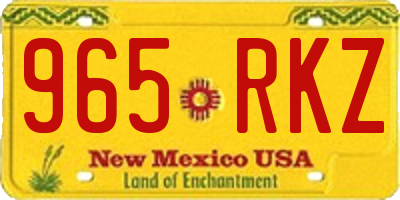 NM license plate 965RKZ