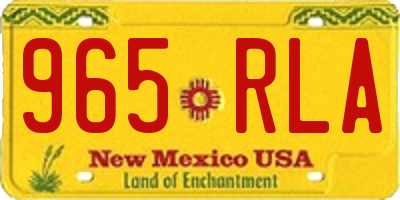 NM license plate 965RLA