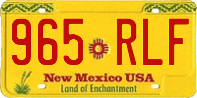 NM license plate 965RLF