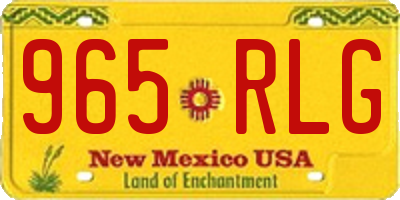 NM license plate 965RLG