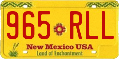 NM license plate 965RLL