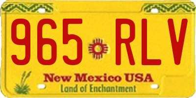 NM license plate 965RLV