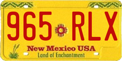 NM license plate 965RLX