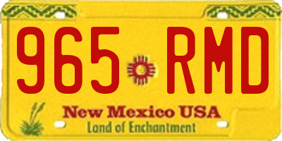 NM license plate 965RMD