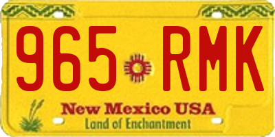 NM license plate 965RMK