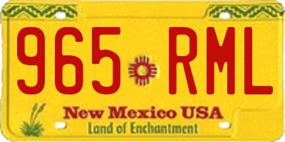NM license plate 965RML