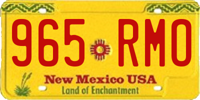 NM license plate 965RMO