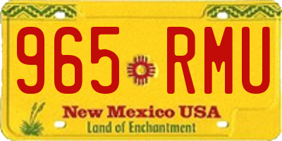 NM license plate 965RMU