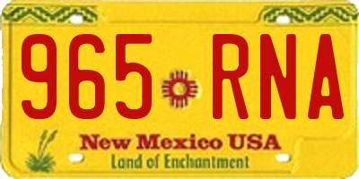 NM license plate 965RNA