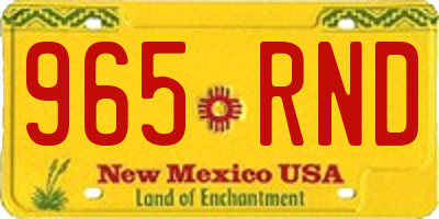 NM license plate 965RND
