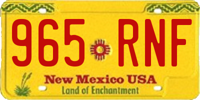 NM license plate 965RNF