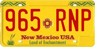 NM license plate 965RNP