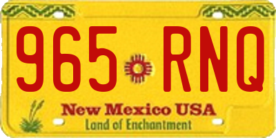NM license plate 965RNQ