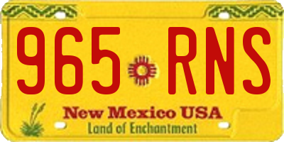 NM license plate 965RNS